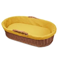 Łóżeczka i kojce - Hi Little One kosz Mojżesza wiklinowy niski leżaczek z materacykiem 2in1 Mustard - miniaturka - grafika 1