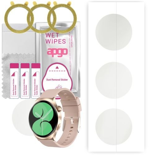 3x folia ochronna hydrożelowa MATOWA do Kello DX4 PRO - apgo Smartwatch Hydrogel MATTE Protection Ochrona na ekran smartwatcha