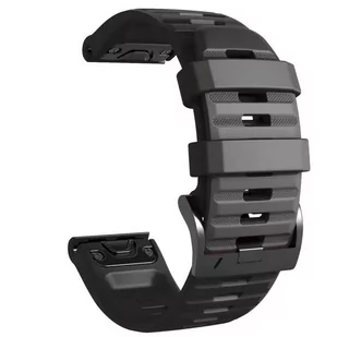 Pasek silikonowy QuickFit EasyFit do zegarków Garmin Fenix 5/6/7/Pro/Solar (Black) - Akcesoria do smartwatchy - miniaturka - grafika 1