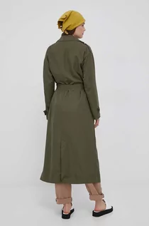 Płaszcze damskie - Only płaszcz damski kolor zielony przejściowy oversize - grafika 1