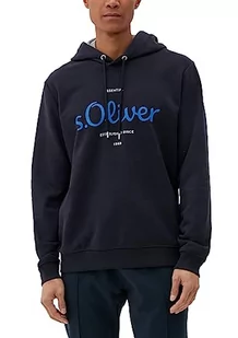 s.Oliver Bluza męska z nadrukiem logo, niebieski, 3XL - Bluzy męskie - miniaturka - grafika 1