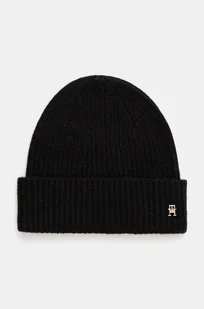 Tommy Hilfiger czapka kaszmirowa kolor czarny wełniana AW0AW16623 - Czapki damskie - miniaturka - grafika 1