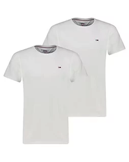 Koszulki męskie - Tommy Jeans TJM Slim Fit męski T-shirt z krótkim rękawem, biały/biały, XXL - grafika 1