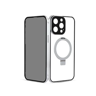 INF Magnetyczne etui zapewniające prywatność ze stojakiem na iPhone'a Srebro iPhone 13 - Etui i futerały do telefonów - miniaturka - grafika 1