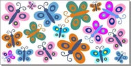 Naklejki na ścianę - Naklejki ścienne dla dzieci mat Motylki 102, 200x100 cm - miniaturka - grafika 1