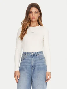 Guess Jeans Bluzka W5BP01 KA0H1 Beżowy Slim Fit - Bluzki damskie - miniaturka - grafika 1