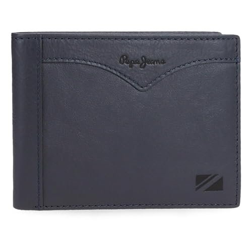 Pepe Jeans Kurtka Portfel z portmonetką niebieski 12,5x9,5x1 cm Skóra by Joumma Bags, Niebieski, Talla única, Portfel z portfelem