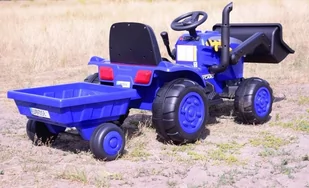 Traktor Na Akumulator Z Przyczepą - JCX Niebieski S-617 - Pojazdy elektryczne dla dzieci - miniaturka - grafika 4