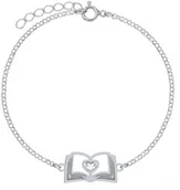 Biżuteria religijna - Srebrna Bransoletka KSIĄŻKA kryształ - miniaturka - grafika 1