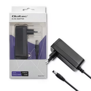 Qoltec Zasilacz wtyczkowy 45W | 15V | 3A | 5.5 2.1 AZQOLZU00050791 - Zasilacze do laptopów - miniaturka - grafika 1