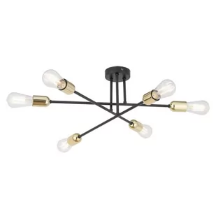 Vista lampa sufitowa 6xE27 czarna/złota 6673 - Lampy sufitowe - miniaturka - grafika 1