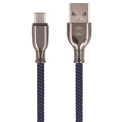 Kable USB - Forever Kabel (USB - USB-C) (1 m) 3A Tornado granatowy - miniaturka - grafika 1