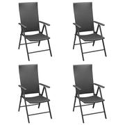 Fotele i krzesła ogrodowe - Krzesło ogrodowe VIDAXL, czarne, 55x64x105 cm, 4 szt. - miniaturka - grafika 1