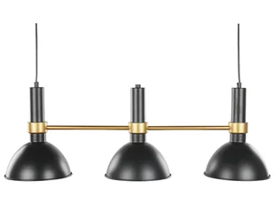 Lampa Wisząca 3-punktowa Metalowa Czarno-złota Beles! - Lampy sufitowe - miniaturka - grafika 1