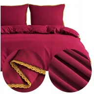 Pościel - Pościel 200x220 3 części z MIKROFIBRY gładka jednolita z koronką Brandon - miniaturka - grafika 1