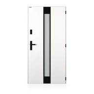 Drzwi zewnętrzne - Drzwi stalowe zewnętrzne wejściowe Thunder Lustro białe 90 prawe Wiśniowski - miniaturka - grafika 1