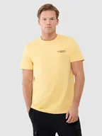 Koszulki męskie - 4F T-shirt męski regular z nadrukiem 4FWSS25TTSHM1974-71S Żółty Roz. XL - miniaturka - grafika 1
