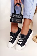 Trampki damskie - Damskie Trampki Big Star FF274085 Czarno-Czerwone-38 - miniaturka - grafika 1