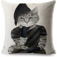 Poduszki dekoracyjne - PODUSZKA DEKORACYJNA kot koty VINTAGE/RETRO C08 - miniaturka - grafika 1