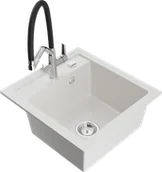 Zlewozmywaki z baterią - Mexen Vito zlewozmywak granitowy 1-komorowy z baterią kuchenną Duo, biały - 6503-20-671701-07 - miniaturka - grafika 1