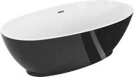 Wanny - Mexen Bilbao wanna wolnostojąca 180 x 90 cm, biała/czarna, przelew chrom - 51311809075-01 - miniaturka - grafika 1