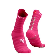 Skarpetki sportowe męskie - COMPRESSPORT Skarpetki do biegania ProRacing Socks V4 ULTRALIGHT RUN HIGH hot pink - miniaturka - grafika 1