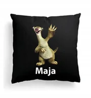 Poduszki dekoracyjne - Foto Poduszka Czarna Epoka lodowcowa Wiewiór IMIĘ - miniaturka - grafika 1