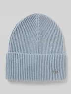 Czapki damskie - Czapka beanie z mieszanki wełny i kaszmiru z aplikacją z logo - miniaturka - grafika 1