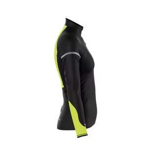 COMPRESSPORT Kurtka biegowa damska HURRICANE WINDPROOF JACKET FLASH black/fluo yellow - Kurtki i kamizelki sportowe damskie - miniaturka - grafika 4