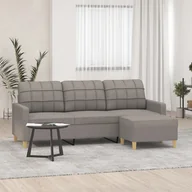 Sofy i kanapy - 3-osobowa sofa z podnóżkiem, taupe, 180 cm, tkaniną  Lumarko! - miniaturka - grafika 1