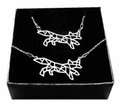 Zestawy biżuterii dla kobiet - Komplet lisek ORIGAMI CELEBRYTKA srebro rodowane - miniaturka - grafika 1