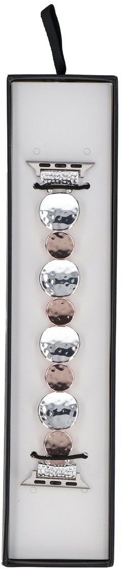 GlacierX Nowa bransoleta do smartwatcha GlacierX Gleam Moons Stretch Bracelet Silver Blush do Apple Watch 38/40/41mm Srebrno-różowa