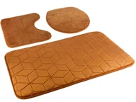 Dywaniki łazienkowe - Dywaniki Łazienkowe Sumba Jasny Brąz 31 - Trzyczęściowy-3cz. kpl: Dywanik 45x75+ podkładka 45x35+ nakładka 44x38 cm - miniaturka - grafika 1