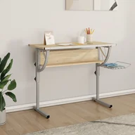 Biurka - vidaXL Biurko kreślarskie, dąb sonoma i szarość, 110x53x(58-87) cm - miniaturka - grafika 1