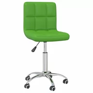 Krzesła - shumee Obrotowe krzesło stołowe zielone obite sztuczną skórą - miniaturka - grafika 1