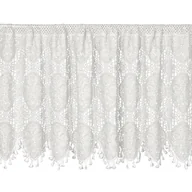 Firany - Zazdrostka 60x150 Moly biała z ażurowym kwiatowym wzorem gotowa na tunelu - miniaturka - grafika 1
