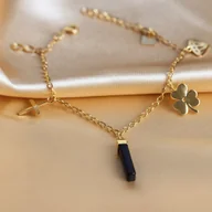 Bransoletki - Bransoletka Faith Charm Opal Krzyżyk Koniczynka Diament Nieskonczonosc Stal 316L Antyalergiczna Prezent dla Niej - miniaturka - grafika 1