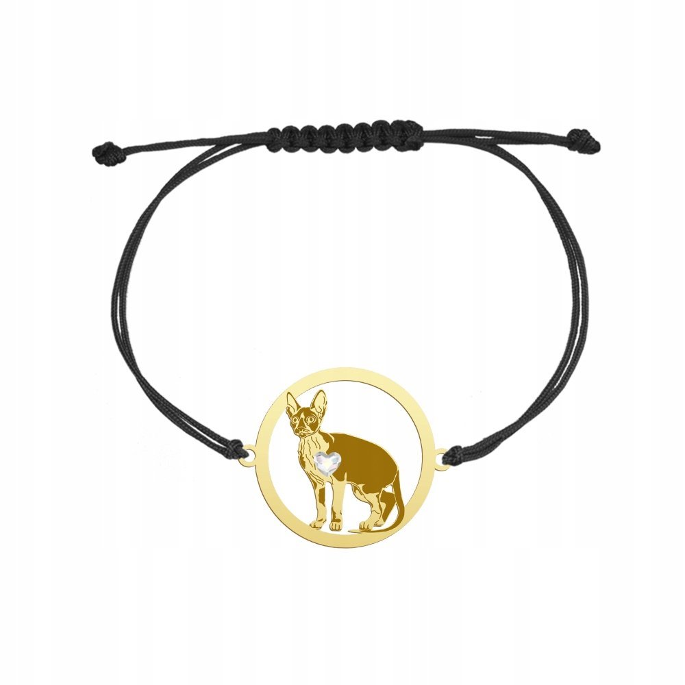 Bransoletka Złota Kot Cornish Rex 925 Prezent Biżuteria GRAWER GRATIS