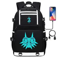 Torby na laptopy - Plecak Zelda-link Print dla nastolatków, studentów, mężczyzn i kobiet - tornister, torba na książki i laptopa Torby podróżne z portem ładowania USB... - miniaturka - grafika 1