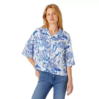 Koszule damskie - Wrangler Damska koszula wypoczynkowa, granatowa, rozmiar L, Nautical Blue, L - grafika 1