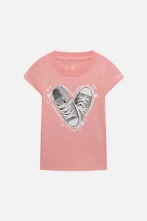 Koszulki i topy damskie - CONVERSE T-shirt - Różowy jasny - Dziewczynka - 98-104 CM(98CM) - grafika 1