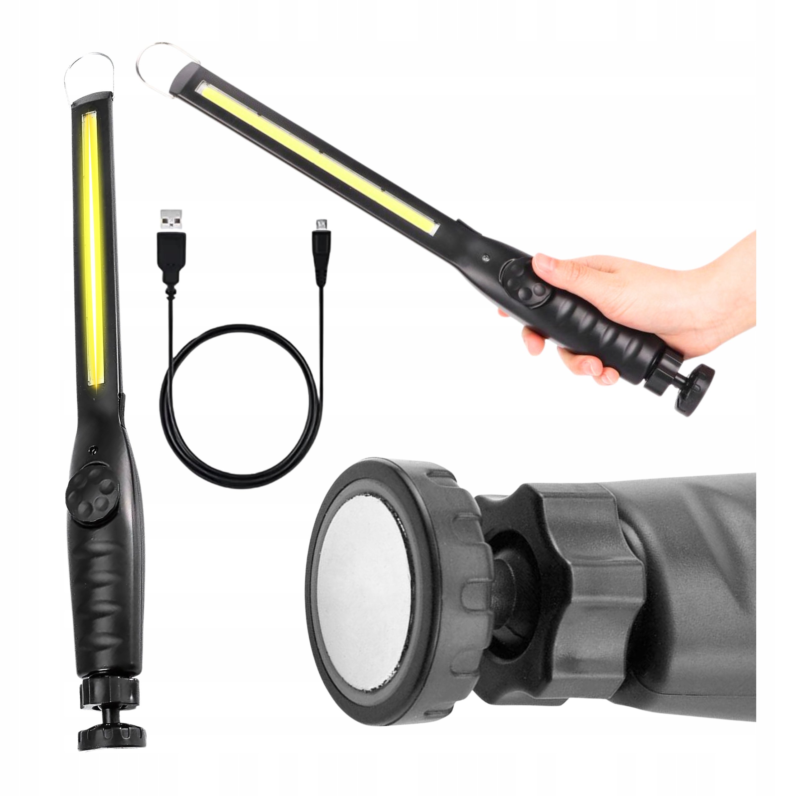 Lampa Warsztatowa Latarka Robocza Akumulatorowa Led Cob 8W Korpus Obrotowy