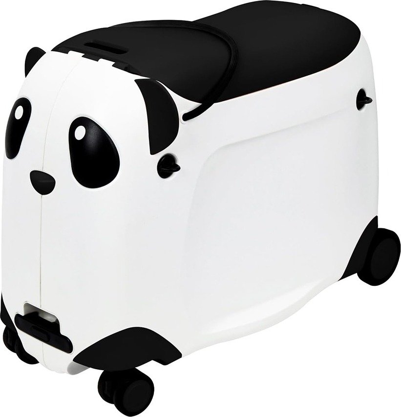Walizka walizeczka dla dziecka z kółkami i z siedzeniem jeżdżąca panda