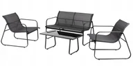 Sofy ogrodowe - mebli ogrodowych czarny Sofa, 2 fotele, stolik Na taras i do ogrodu - miniaturka - grafika 1
