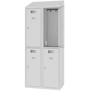Szafka ubraniowa z wieszakami i dostępem do gniazdka elektrycznego MSUS 422 V - Szafki BHP - miniaturka - grafika 1