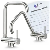 Baterie kuchenne - Bateria Kuchenna Podokienna Składana Trójdrożna z Obrotową Wylewką Kran Do Kuchni Woda Filtrowana z Perlatorem MOEN - INOX (Szczotkowany Srebrny) - miniaturka - grafika 1