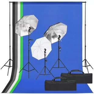 Vidaxl Fotograficzny Zestaw Studyjny Z Lampami I Tłami - Lampy studyjne - miniaturka - grafika 1
