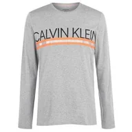 Koszulki męskie - Calvin Klein szara koszulka męska z długim rękawem, Rozmiar XL - miniaturka - grafika 1