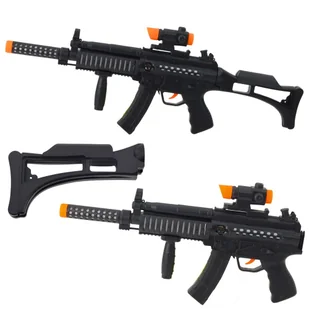 Karabin Maszynowy Zabawkowy Światła Dźwięki Czarny 62cm - Zabawki militarne - miniaturka - grafika 1