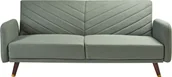 Sofy i kanapy - BELIANI Sofa rozkładana jasnozielona len syntetyczny 3-osobowa z funkcją spania retro - miniaturka - grafika 1